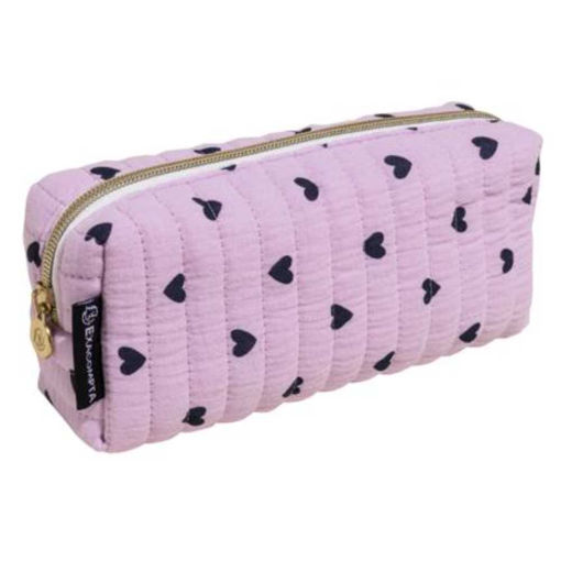 Picture of EXACOMPTA COTTON HEART PENCIL CASE PINK